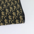 Christian Dior Trotter Canvas Shoulder Bag Navy Gold Auth MX421-16