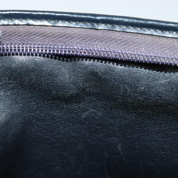 Christian Dior Trotter Canvas Shoulder Bag Navy Gold Auth MX421