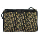 Christian Dior Trotter Canvas Shoulder Bag Navy Gold Auth MX421-13