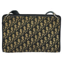 Christian Dior Trotter Canvas Shoulder Bag Navy Gold Auth MX421-2