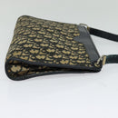 Christian Dior Trotter Canvas Shoulder Bag Navy Gold Auth MX421-4