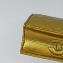 CHANEL Matelasse Chain Shoulder Bag Leather Gold CC Auth MX423-15
