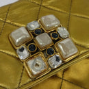 CHANEL Matelasse Chain Shoulder Bag Leather Gold CC Auth MX423-8