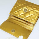 CHANEL Matelasse Chain Shoulder Bag Leather Gold CC Auth MX423-9