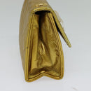 CHANEL Matelasse Chain Shoulder Bag Leather Gold CC Auth MX423-4