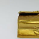 CHANEL Matelasse Chain Shoulder Bag Leather Gold CC Auth MX423-7