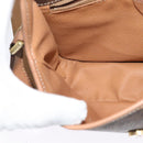 CELINE Macadam Canvas Circle Shoulder Bag PVC Leather Brown Gold Auth MX424-20