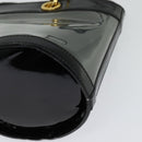 Salvatore Ferragamo Gancini Shoulder Bag Leather Vinyl Black Gold Auth MX425-14