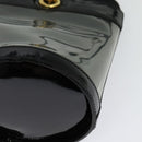 Salvatore Ferragamo Gancini Shoulder Bag Leather Vinyl Black Gold Auth MX425-16