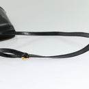 Salvatore Ferragamo Gancini Shoulder Bag Leather Vinyl Black Gold Auth MX425-7