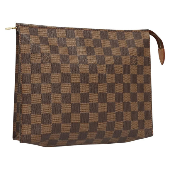 LOUIS VUITTON Damier Ebene Poche Toilette 26 Pouch N47543 LV Auth MX437