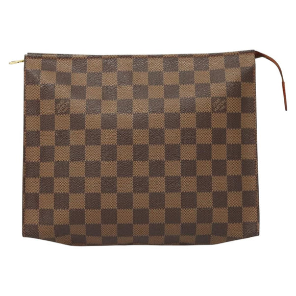 LOUIS VUITTON Damier Ebene Poche Toilette 26 Pouch N47543 LV Auth MX437