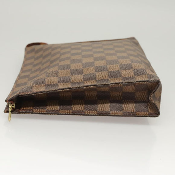LOUIS VUITTON Damier Ebene Poche Toilette 26 Pouch N47543 LV Auth MX437