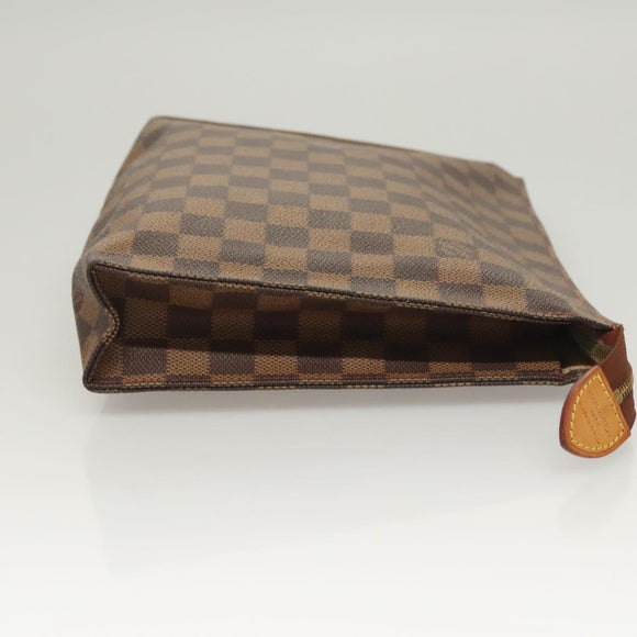 LOUIS VUITTON Damier Ebene Poche Toilette 26 Pouch N47543 LV Auth MX437