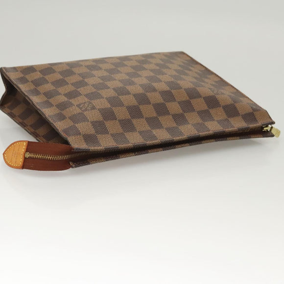 LOUIS VUITTON Damier Ebene Poche Toilette 26 Pouch N47543 LV Auth MX437