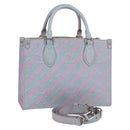 LOUIS VUITTON Monogram Empreinte On The Go PM Bag 2way Blue M46067 Auth MX449A-1