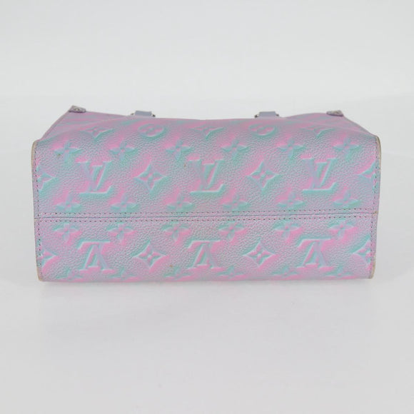 LOUIS VUITTON Monogram Empreinte On The Go PM Bag 2way Blue M46067 Auth MX449A