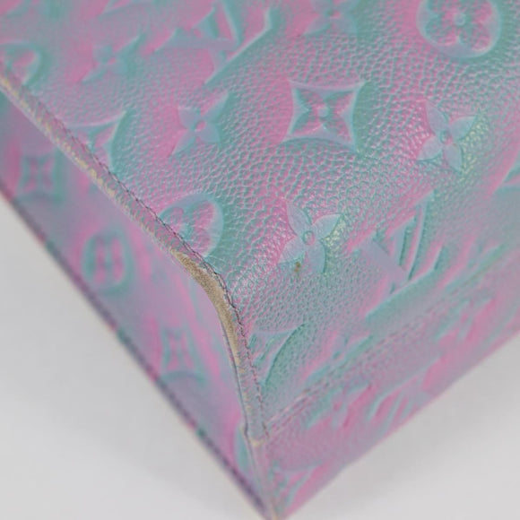 LOUIS VUITTON Monogram Empreinte On The Go PM Bag 2way Blue M46067 Auth MX449A