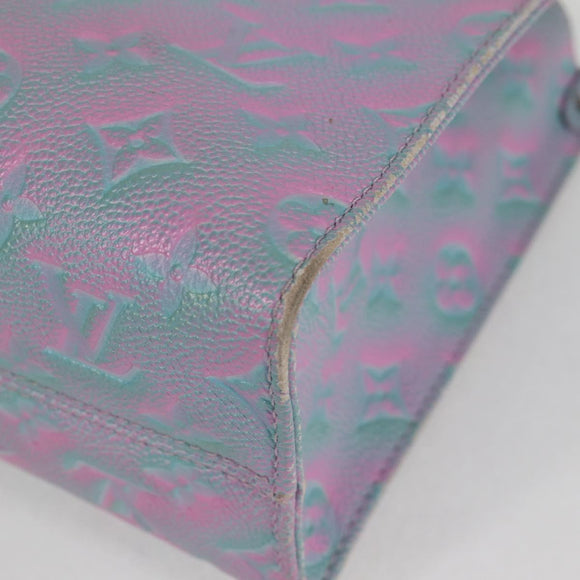 LOUIS VUITTON Monogram Empreinte On The Go PM Bag 2way Blue M46067 Auth MX449A