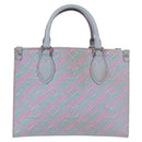 LOUIS VUITTON Monogram Empreinte On The Go PM Bag 2way Blue M46067 Auth MX449M-3