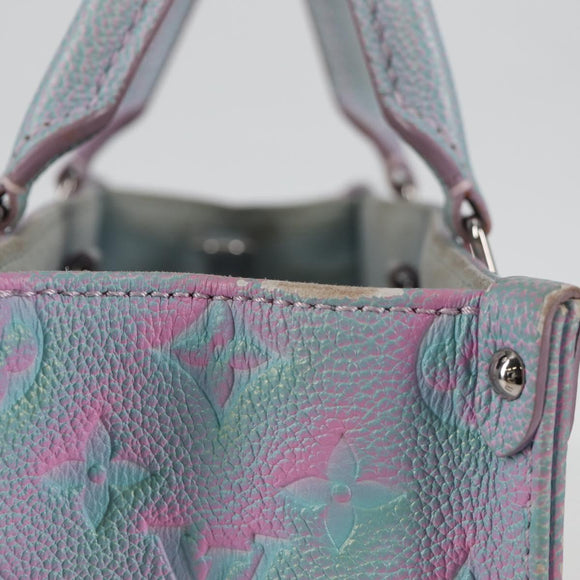 LOUIS VUITTON Monogram Empreinte On The Go PM Bag 2way Blue M46067 Auth MX449A