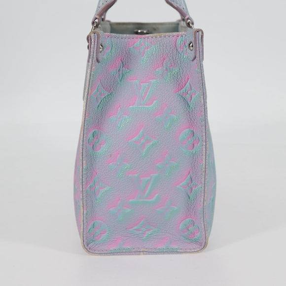 LOUIS VUITTON Monogram Empreinte On The Go PM Bag 2way Blue M46067 Auth MX449A