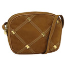 Salvatore Ferragamo Shoulder Bag Suede Brown Gold Auth MX453-1