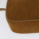 Salvatore Ferragamo Shoulder Bag Suede Brown Gold Auth MX453-15