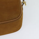 Salvatore Ferragamo Shoulder Bag Suede Brown Gold Auth MX453-16