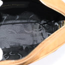 Salvatore Ferragamo Shoulder Bag Suede Brown Gold Auth MX453-17