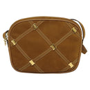 Salvatore Ferragamo Shoulder Bag Suede Brown Gold Auth MX453-13