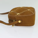 Salvatore Ferragamo Shoulder Bag Suede Brown Gold Auth MX453-3