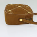 Salvatore Ferragamo Shoulder Bag Suede Brown Gold Auth MX453-4