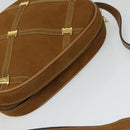 Salvatore Ferragamo Shoulder Bag Suede Brown Gold Auth MX453-6