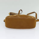 Salvatore Ferragamo Shoulder Bag Suede Brown Gold Auth MX453-5
