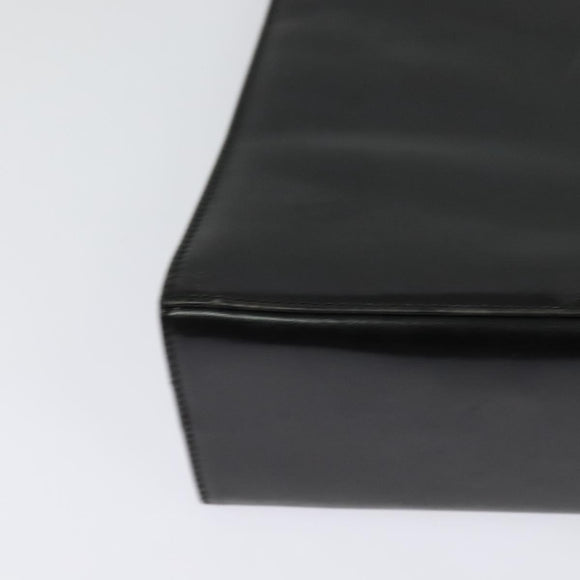 Salvatore Ferragamo Gancini Chain Shoulder Bag Leather Black Gold Auth MX455