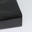 Salvatore Ferragamo Gancini Chain Shoulder Bag Leather Black Gold Auth MX455-13