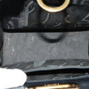 Salvatore Ferragamo Gancini Chain Shoulder Bag Leather Black Gold Auth MX455-16