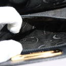 Salvatore Ferragamo Gancini Chain Shoulder Bag Leather Black Gold Auth MX455-19