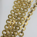 Salvatore Ferragamo Gancini Chain Shoulder Bag Leather Black Gold Auth MX455-8