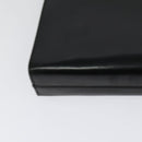 Salvatore Ferragamo Gancini Chain Shoulder Bag Leather Black Gold Auth MX456-16