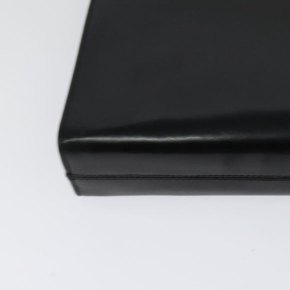 Salvatore Ferragamo Gancini Chain Shoulder Bag Leather Black Gold Auth MX456