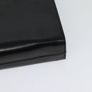 Salvatore Ferragamo Gancini Chain Shoulder Bag Leather Black Gold Auth MX456-9