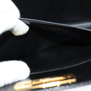 Salvatore Ferragamo Gancini Chain Shoulder Bag Leather Black Gold Auth MX456-19