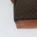 CELINE Macadam Canvas Circle Shoulder Bag PVC Leather Brown Gold Auth MX459-16