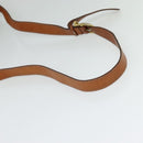 CELINE Macadam Canvas Circle Shoulder Bag PVC Leather Brown Gold Auth MX459-7