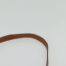 CELINE Macadam Canvas Circle Shoulder Bag PVC Leather Brown Gold Auth MX459-14
