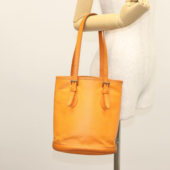LOUIS VUITTON Epi Bucket PM Shoulder Bag Orange Mandarin M5899H LV Auth MX470