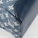LOUIS VUITTON Monogram Denim Square bag Hand Bag Blue LV Auth MX471M-17
