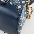 LOUIS VUITTON Monogram Denim Square bag Hand Bag Blue LV Auth MX471M-8